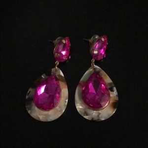 Pink stone earrings